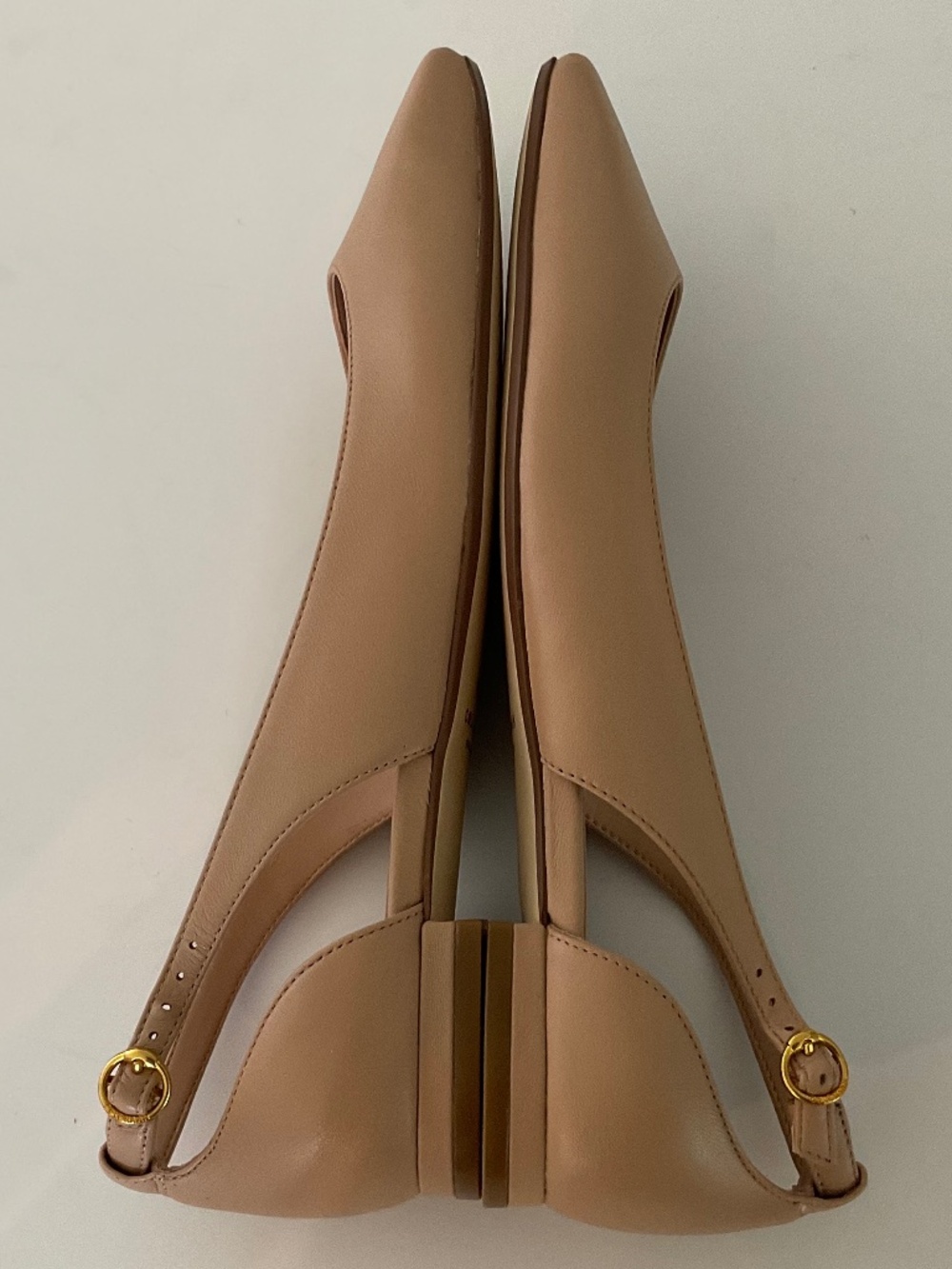 COLE HAAN Bria Cutout Flat Square Toe In Brush Tan Leather Size 9.5 NEW - Picture 8 of 11